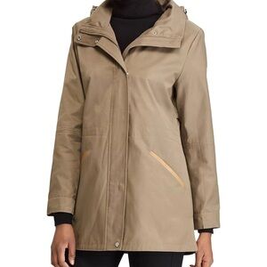 Lauren Ralph Lauren Women’s Cinched-waist Anorak Jacket Sz XXL Khaki Tan Hooded